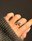 AND THERE YOU WERE, DAZZLING AND DIVINE AND COMPLETE // VINTAGE ZIRCON AND DIAMOND TOI ET MOI RING