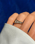MY LOVE IS ONE UNTIL THE END // "COFFIN" SHAPED RING WITH 1.04CT TAPERED BAGUETTE