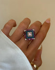 MATCH MY FREAK? HONEY, YOU'RE IN OVER YOUR HEAD // VINTAGE PINK SAPPHIRE AND ONYX POWER RING