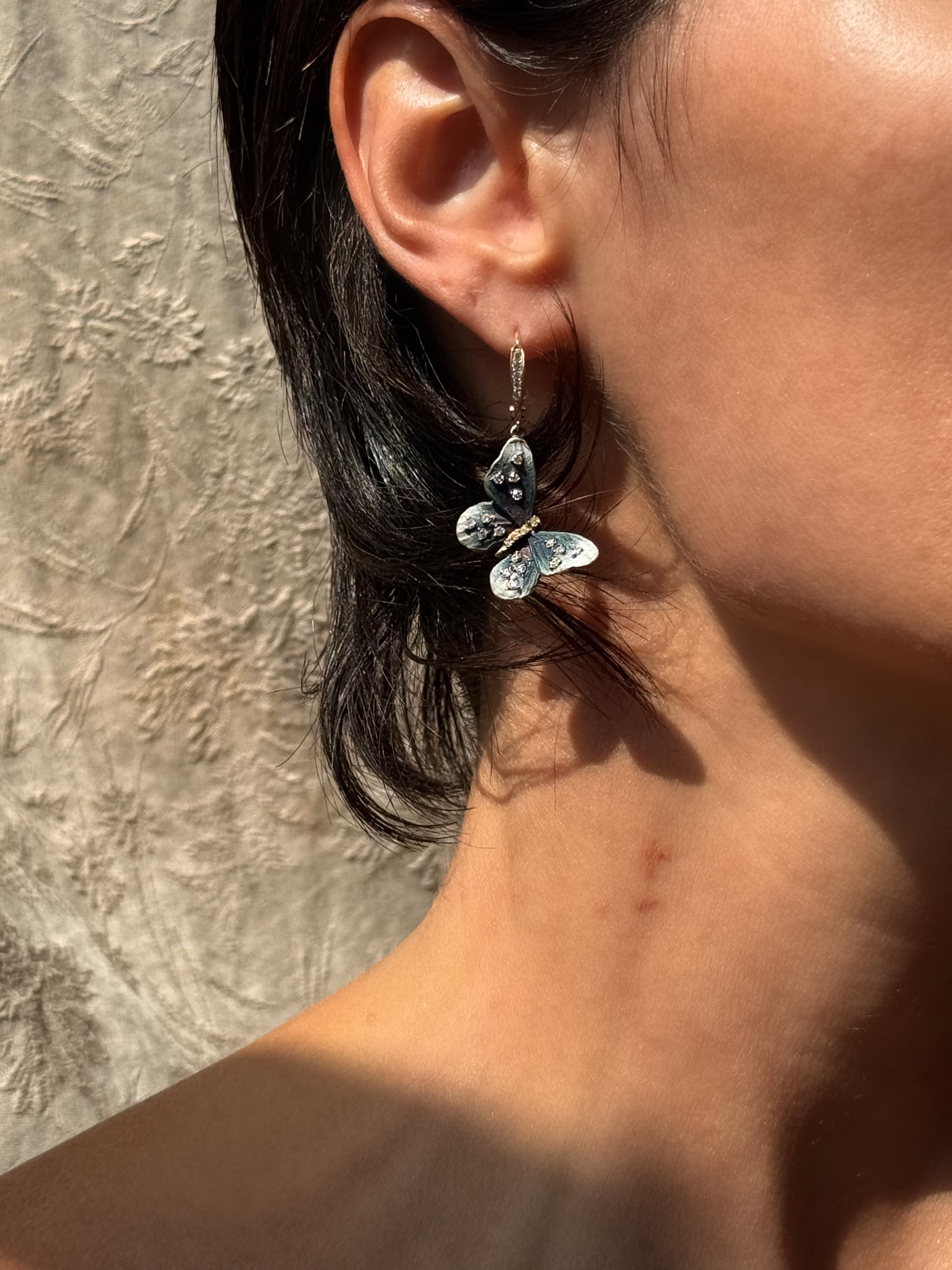 THESE LITTLE MOMENTS OF MAGIC FOLLOW ME EVERYWHERE I GO // BEAUTIFUL ENAMEL AND DIAMOND BUTTERFLY EARRINGS