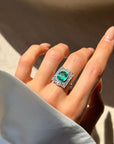 I WATCH THE GARDEN GROW ANEW EVERY YEAR AND THERE IS A THRILL INSIDE OF ME THAT RELATES IN A WAY I CANNOT EXPLAIN // EDWARDIAN PLATINUM AND EMERALD RING