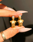 FOR GOOD FORTUNE AND FAIR SEAS // GOLD AND DIAMOND FIGUREHEAD EARRINGS