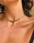 I MOVE SLOWLY AND WITH INTENTION LIKE A SNAKE WEAVING IN THE GRASSES // VINTAGE GOLD ARTICULATED CHOKER COLLAR