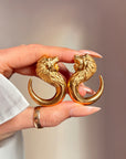 I AM FIERCE AND I AM LOYAL // VINTAGE LION EARRINGS 1980's