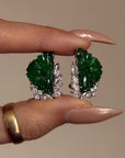 BUTTERFLY KISSES AND SECRET GARDEN TRYSTS // CARVED JADE AND DIAMOND EARRINGS