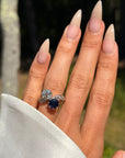 FORGET ME NOT AND I WILL KEEP BY YOUR SIDE, FOR ALWAYS // SPECTACULAR BELLE ÈPOQUE DIAMOND AND SAPPHIRE TOI ET MOI ENGAGEMENT RING