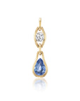 EVERY SINGLE DROP OF WATER CREATES A RIPPLE, A THING OF BEAUTY // ONE OF A KIND NATURAL UNHEATED SAPPHIRE WITH DIAMOND PENDANT