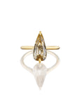 THE STILETTO RING // FANCY YELLOW BROWN ELONGATED PEAR DIAMOND RING