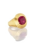 6.32ct RUBY SIGNET RING IN 22K GOLD