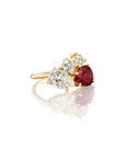 IT'S YOU AND ME AND ALL OF WHAT WE BRING, TOGETHER // ONE OF A KIND RUBY AND DIAMOND PEAR TOI ET MOI WITH DIAMOND BAGGAGE