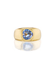 YOUR LOVE IS LIKE A CLEAR BLUE SKY ON A SUMMERS DAY // 18K GOLD AND BLUE SAPPHIRE HEART CIGAR BAND