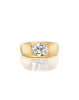 THE OLD MINE CUT BRUSHED GOLD DIAMOND PINKY RING