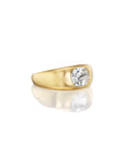 THE OLD MINE CUT BRUSHED GOLD DIAMOND PINKY RING