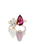 YOU STOKE MY FIRE WHERE OTHERS HAVE SMOTHERED IT AND I WILL ALWAYS LOVE YOU FOR THIS // ONE OF A KIND RUBY AND DIAMOND PEAR TOI ET MOI RING
