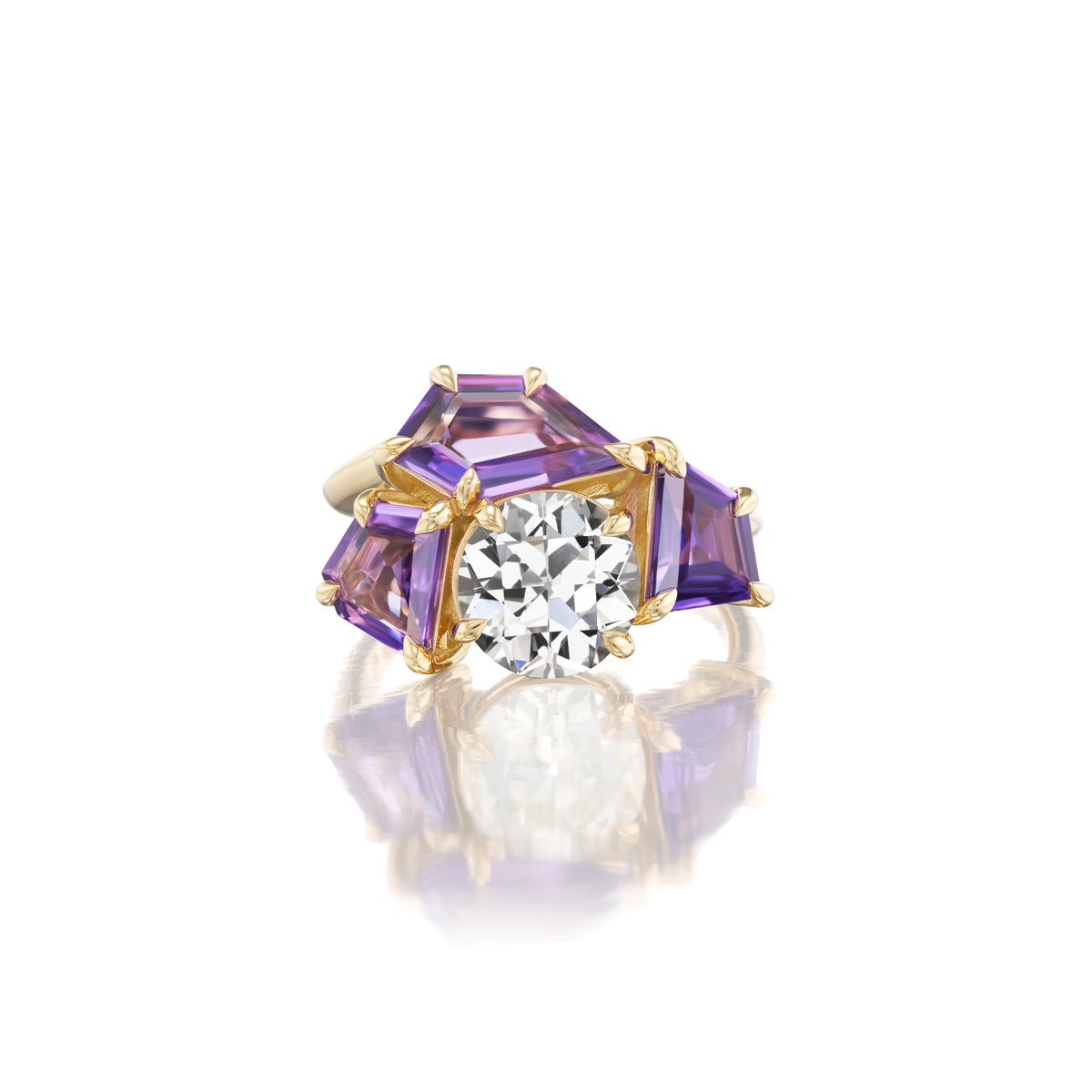 THE BROKEN THROUGH PARTS OF YOU ARE THE MOST BEAUTIFUL // ONE OF A KIND PURPLE SAPPHIRE AND DIAMOND RING