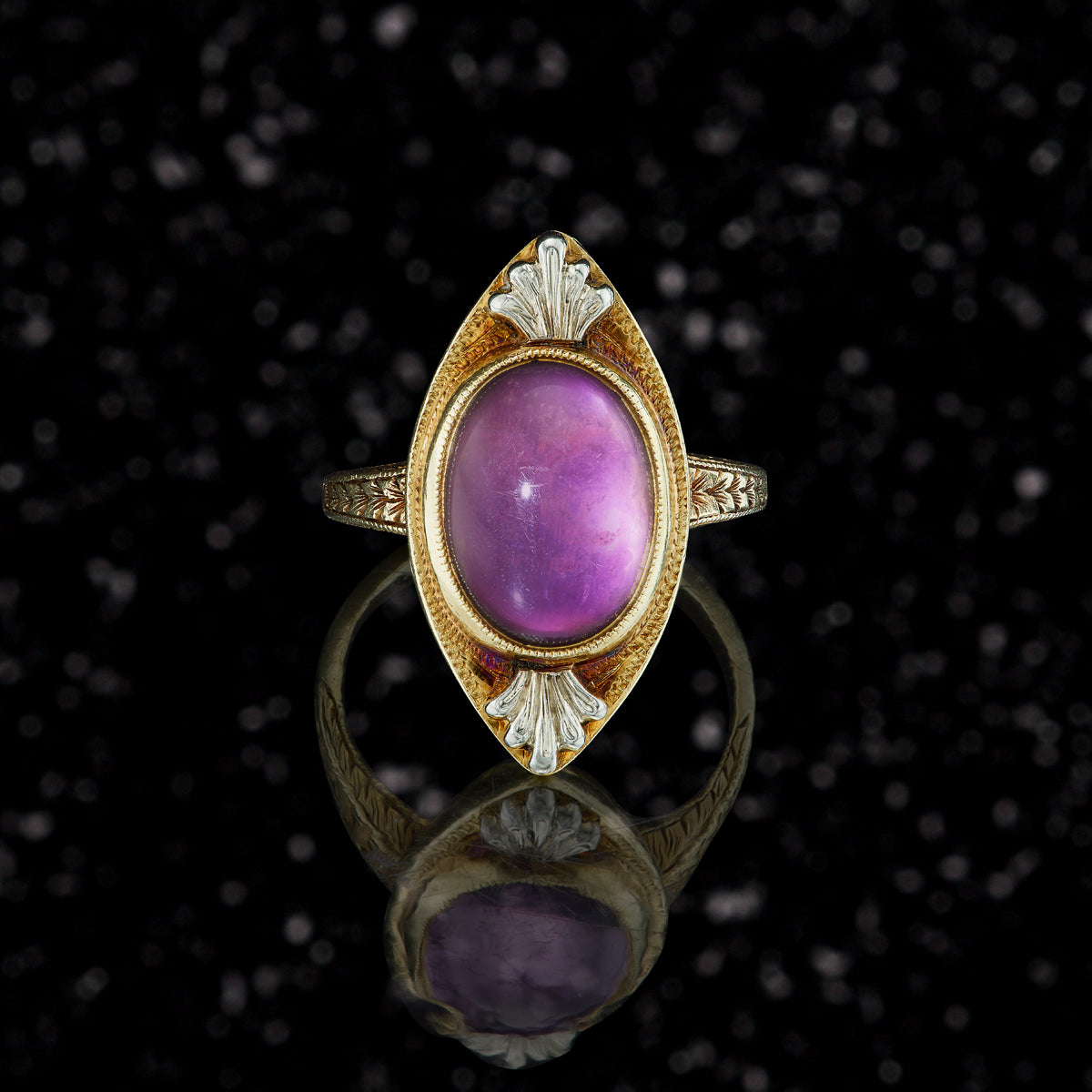 INSIDE THE LOOKING GLASS EVERYTHING I WANTED WAS REFLECTED RIGHT BACK TO ME // ART NOUVEAU AMETHYST RING
