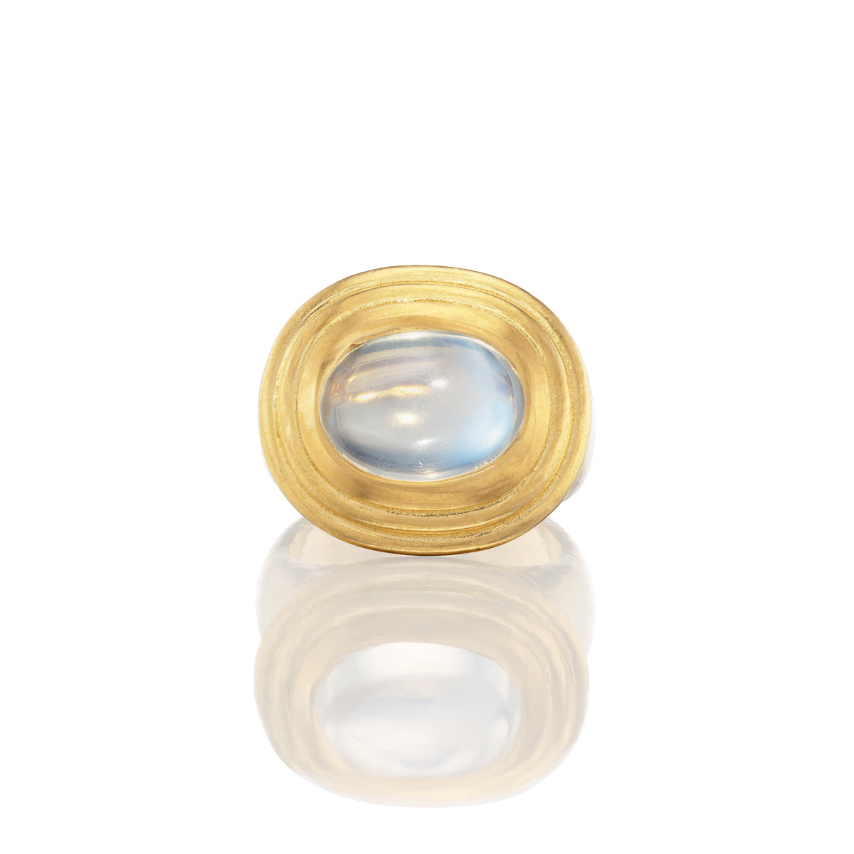 I AM NOT OF THIS WORLD, I HAVE ALWAYS KNOWN THIS TO BE A POWERFUL TRUTH // 22K GOLD MOONSTONE MOUNTAINS AND VALLEYS SIGNET