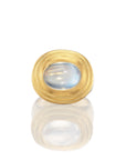 I AM NOT OF THIS WORLD, I HAVE ALWAYS KNOWN THIS TO BE A POWERFUL TRUTH // 22K GOLD MOONSTONE MOUNTAINS AND VALLEYS SIGNET