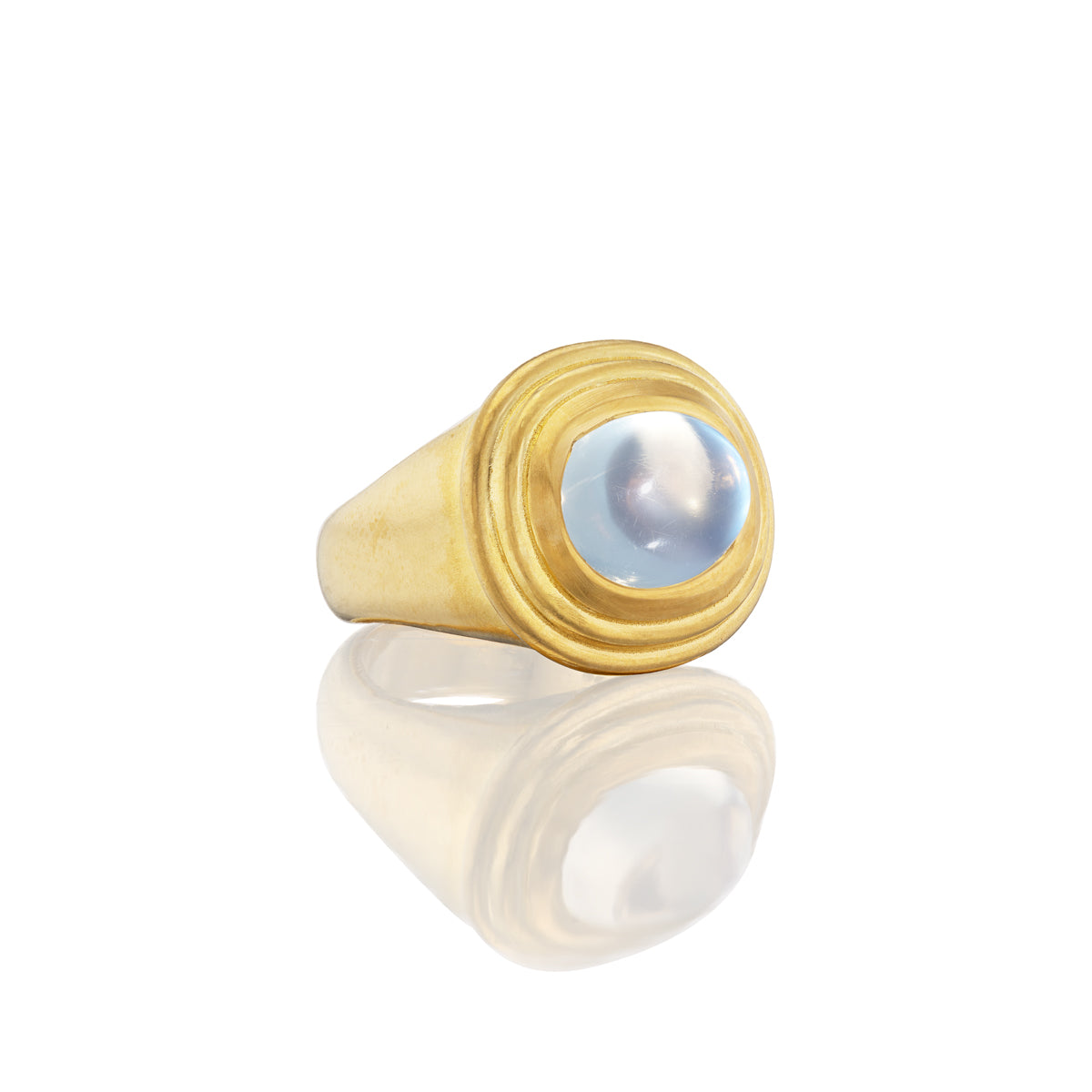 I AM NOT OF THIS WORLD, I HAVE ALWAYS KNOWN THIS TO BE A POWERFUL TRUTH // 22K GOLD MOONSTONE MOUNTAINS AND VALLEYS SIGNET
