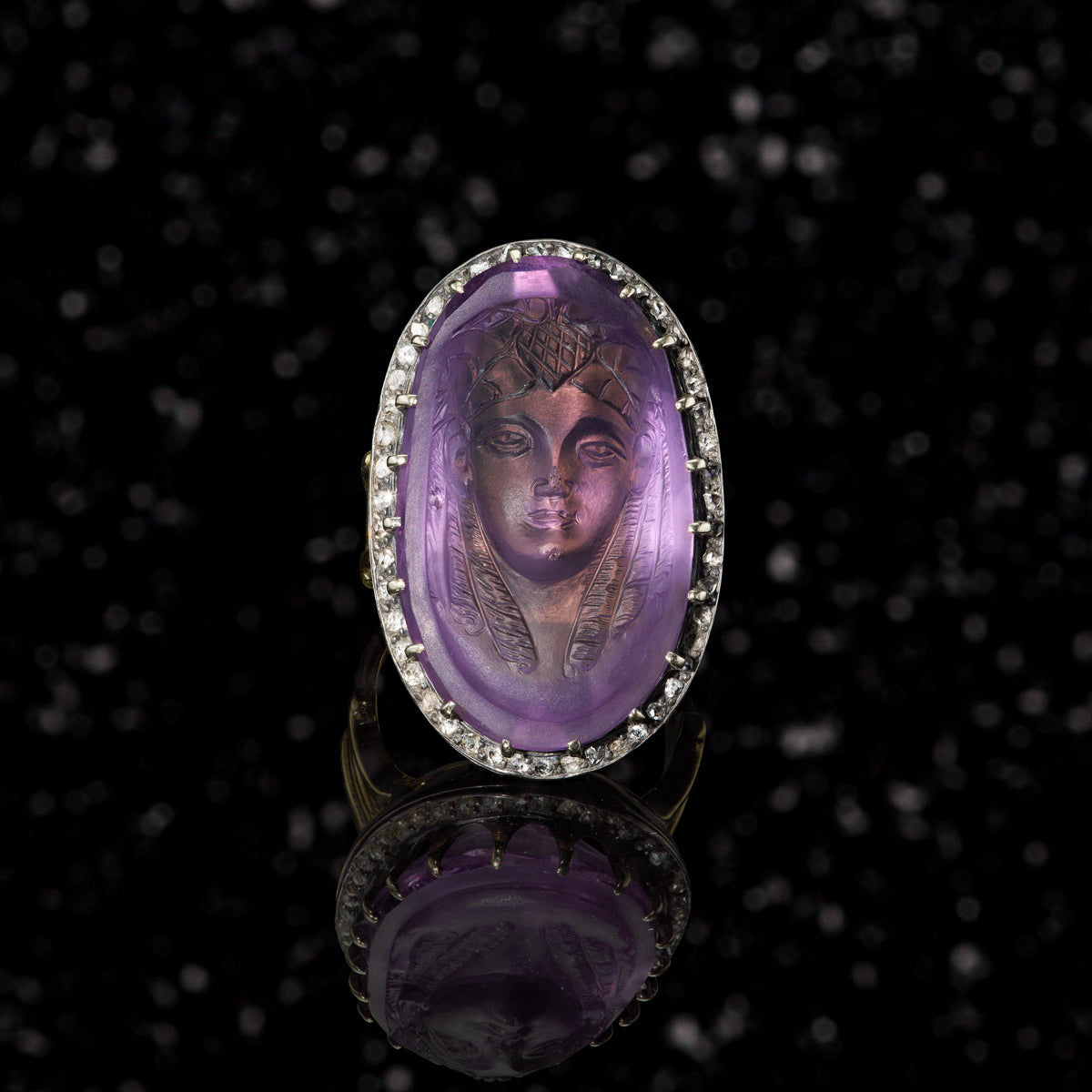 THE LAVENDER LADY AMETHYST CAMEO RING