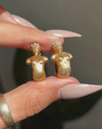 FOR GOOD FORTUNE AND FAIR SEAS // GOLD AND DIAMOND FIGUREHEAD EARRINGS