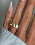 I JUST COULDN'T IMAGINE A COLORLESS DIAMOND WHEN PRESENTED THE OPTION TO STARE AT THE SUNSETS // FANCY COLORED THREE STONE RING
