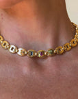 I SPELL LOVE WITH "D I O R" // VINTAGE CHRISTIAN DIOR SAPPHIRE AND RUBY GOLD NECKLACE