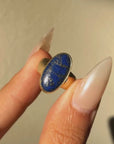 YOUR HAND IN MINE AS WE LAY IN THE MIDNIGHT GRASS AND WATCHED THE STARS // GORGEOUS VINTAGE LAPIS RING WITH THICH BAND