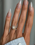 YOU ARE MY SUNSHINE // VICTORIAN ANTIQUE OLD MINE CUT DIAMOND HALO ENGAGEMENT RING
