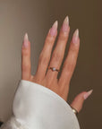 OF SHOOTING STARS ACROSS THE NIGHT SKY // 18K GOLD BEZEL SET DIAMOND RING