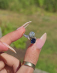 FORGET ME NOT AND I WILL KEEP BY YOUR SIDE, FOR ALWAYS // SPECTACULAR BELLE ÈPOQUE DIAMOND AND SAPPHIRE TOI ET MOI ENGAGEMENT RING