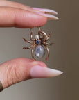 SHE WOVE A WEB THAT I WANTED TO BE CAUGHT INSIDE OF // BEAUTIFUL LARGE MOONSTONE SPIDER PENDANT