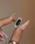 FRENCH EDWARDIAN DEEP BLUE SAPPHIRE CAB RING
