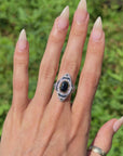 I AM A BRILLIANT SUPERNOVA // BEAUTIFUL DIAMOND AND SAPPHIRE DINNER RING