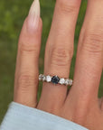 AT THE CENTER OF MYSELF I ENCOUNTERED DARKNESS AND I LOVED IT TO LIGHT // VINTAGE 1970's SAPPHIRE AND DIAMOND RING