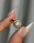 YOU ARE MY SUNSHINE // VICTORIAN ANTIQUE OLD MINE CUT DIAMOND HALO ENGAGEMENT RING