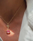 ROSES IN MY CHEST, ROSES AT MY FEET, ROSES IN THE SOFTNESS OF YOUR LIPS // ONE OF A KIND PINK SAPPHIRE PENDANT