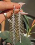 TRACING SHADOWS ON YOUR SKIN AS THE WIND BLOWS SOFTLY // ARTICULATED FEATHER FROND EARRINGS