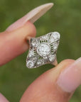 I FEEL LIKE A ROCKET SHIP, NOTHING CAN STOP ME FROM REACHING THE STARS // ART DECO DIAMOND NAVETTE RING