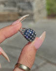 A PICNIC FOR YOU AND ME UNDER THE STARS // VINTAGE SAPPHIRE AND DIAMOND BOMBE RING