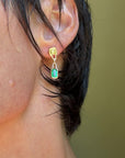 WHERE THE GREEN GRASS GROWS UNDER A FAT YELLOW SUN // ONE OF A KIND FANCY YELLOW DIAMOND AND EMERALD EARRINGS