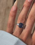 THE CITY STREETS JUST BEFORE THE BREAK OF DAWN WILL ALWAYS BELONG TO ME // NO HEAT ART DECO SAPPHIRE RING