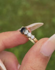 AT THE CENTER OF MYSELF I ENCOUNTERED DARKNESS AND I LOVED IT TO LIGHT // VINTAGE 1970's SAPPHIRE AND DIAMOND RING