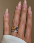 I'LL MEET YOU IN THE MIDDLE // 18K GOLD HALF BAND DIAMOND BAND