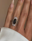 FRENCH EDWARDIAN DEEP BLUE SAPPHIRE CAB RING