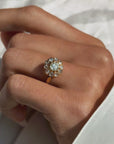 YOU ARE MY SUNSHINE // VICTORIAN ANTIQUE OLD MINE CUT DIAMOND HALO ENGAGEMENT RING