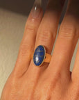 YOUR HAND IN MINE AS WE LAY IN THE MIDNIGHT GRASS AND WATCHED THE STARS // GORGEOUS VINTAGE LAPIS RING WITH THICH BAND