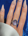 WHEN I MISS YOU I LOOK FOR THE BRIGHTEST STAR IN THE SKY AND THERE YOU ARE // DREAMY ART DECO STAR SAPPHIRE RING