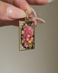 A GARDEN OF DELIGHTS FOR YOU AND ME ENAMEL PENDANT