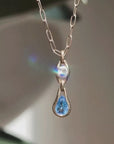 EVERY SINGLE DROP OF WATER CREATES A RIPPLE, A THING OF BEAUTY // ONE OF A KIND NATURAL UNHEATED SAPPHIRE WITH DIAMOND PENDANT